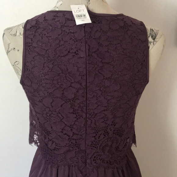 🆕 Loft Eggplant Lace Dress XS - Picture 4 of 6